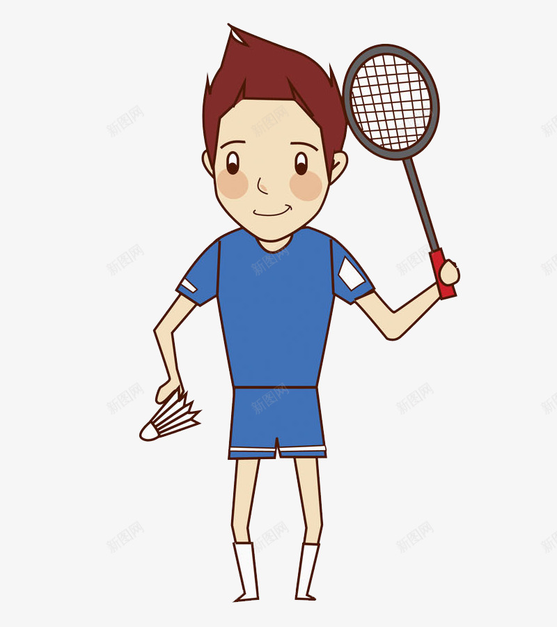 打羽毛球的男人png免抠素材_88icon https://88icon.com 卡通 帅气的 男人 羽毛球 蓝色的 运动 运动员