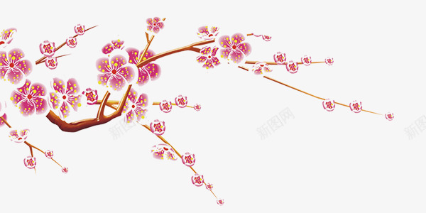 春节新年梅花png免抠素材_88icon https://88icon.com 古典 新年 春节 梅花 粉色