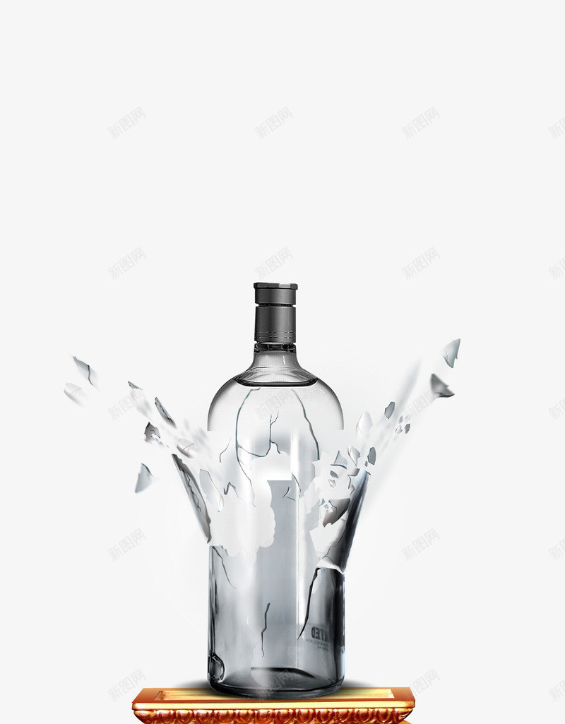 放在台子上破碎的酒瓶psd免抠素材_88icon https://88icon.com 台子 桌子 破碎 酒瓶