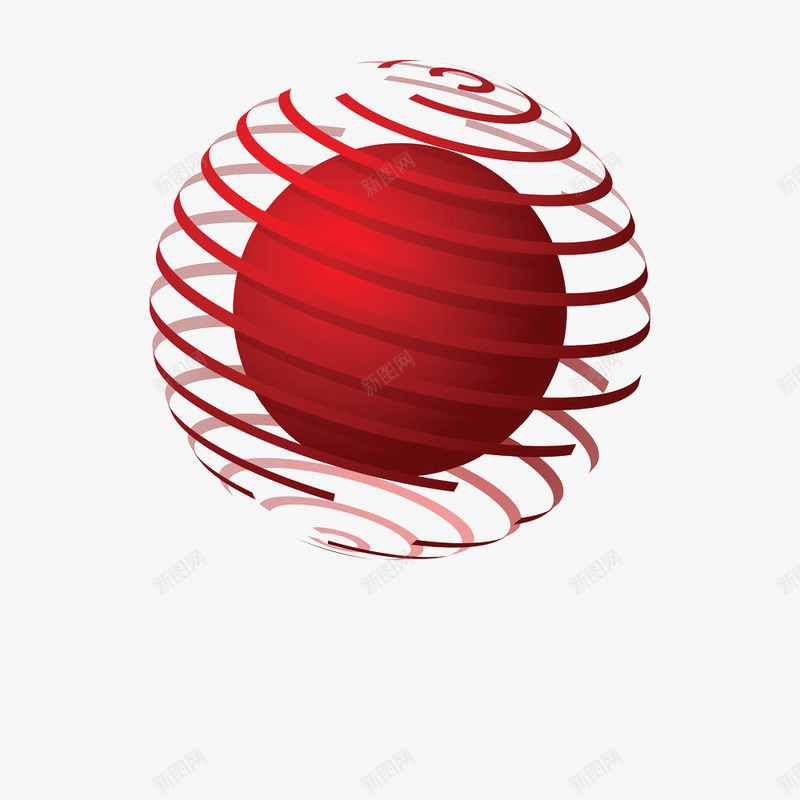 红色科技线条层次球体png免抠素材_88icon https://88icon.com 圆形 层次 球体 科技 科技线条球 立体 红色 线条 重叠