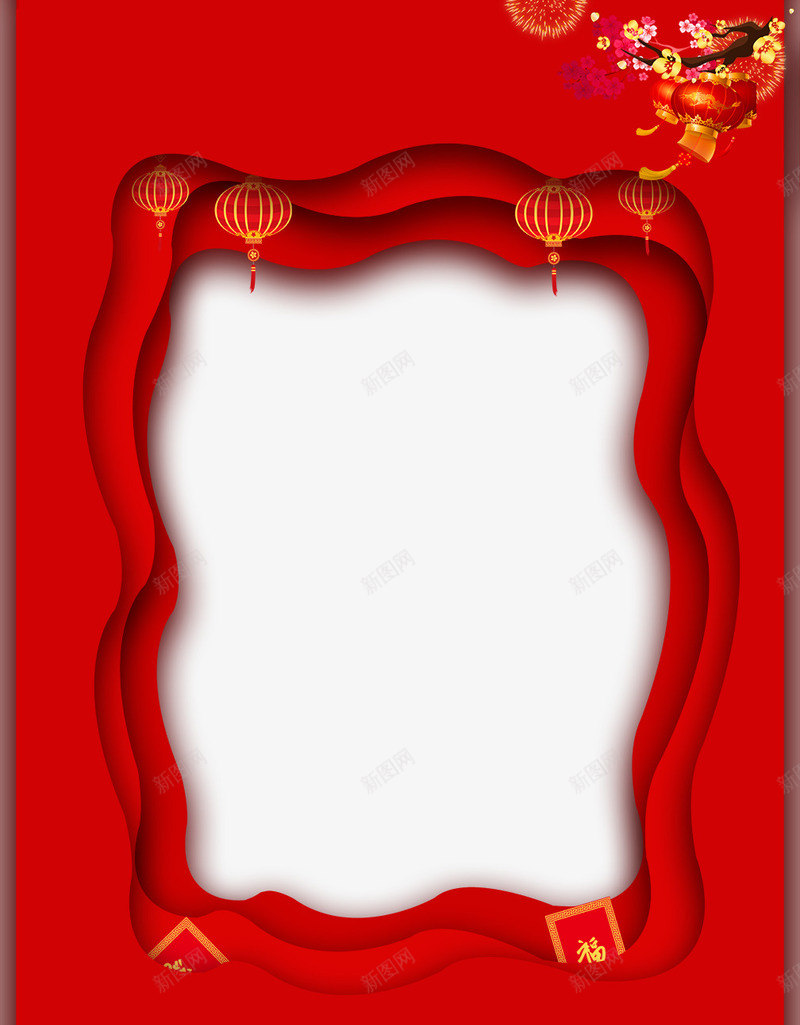 春节3D微立体分层边框psd免抠素材_88icon https://88icon.com 3D微立体 传统节日 喜庆背景 新年 春节分层边框设计 欢度春节 狗年