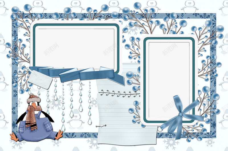 冬天主题的相框png免抠素材_88icon https://88icon.com 冬天 创意 相框 雪人