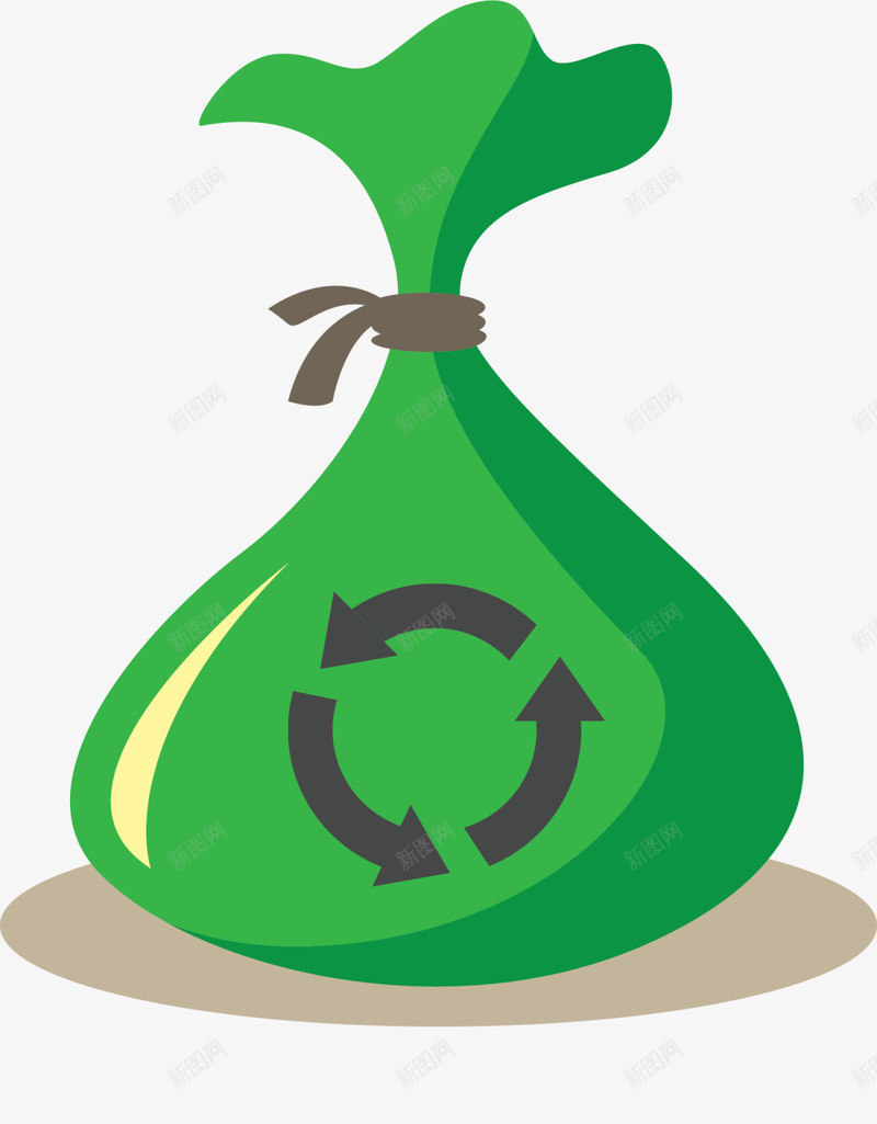 绿色卡通回收垃圾袋png免抠素材_88icon https://88icon.com 三角 世界环境日 卡通垃圾袋 回收 回收箭头 循环 环保 生态循环 绿色垃圾桶 自然