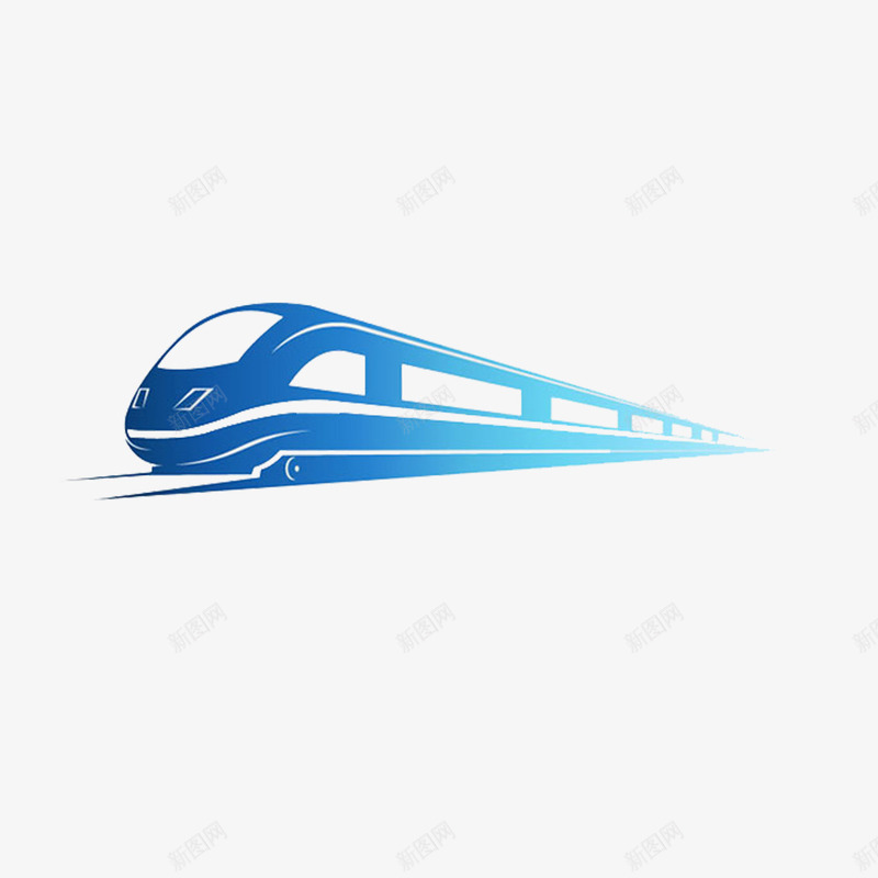 高铁简约png免抠素材_88icon https://88icon.com 和谐号 科技感 简约 蓝色 高铁矢量图