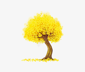 黄色的大树png免抠素材_88icon https://88icon.com png图形 png装饰 大树 树叶 秋季 装饰 黄叶