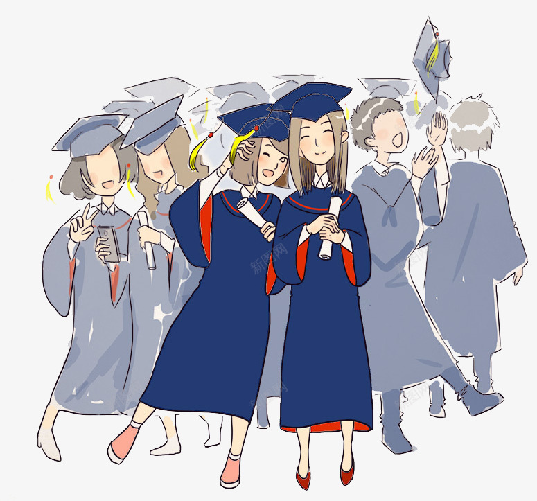 毕业的学生们png免抠素材_88icon https://88icon.com PNG素材 学生 校园 毕业