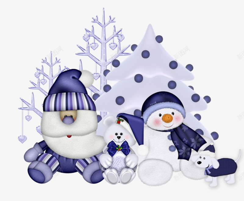 卡通景色png免抠素材_88icon https://88icon.com 卡通 景色 树林 雪人