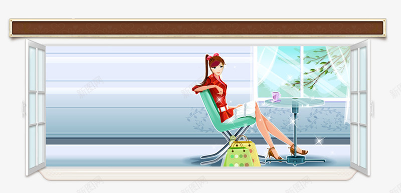 阳光房休息的女生png免抠素材_88icon https://88icon.com 休息 女生 悠闲 阳光房