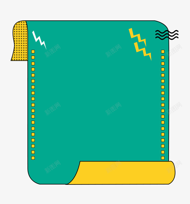 卡通绿色纸张边框png免抠素材_88icon https://88icon.com 卡通 卡通边框 纸张边框 绿色 绿色边框 边框