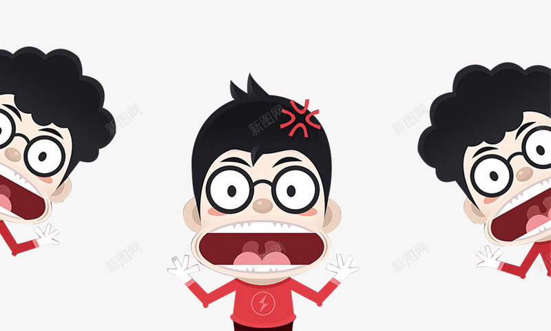 卡通人物png免抠素材_88icon https://88icon.com 三个男人 卡通人物 卡通男 咆哮 大叫