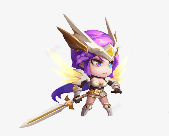 手绘紫色可爱游戏女生png免抠素材_88icon https://88icon.com 可爱 女生 游戏 紫色