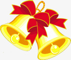 两个金色的铃铛圣诞节png免抠素材_88icon https://88icon.com 图片 圣诞节 金色 铃铛