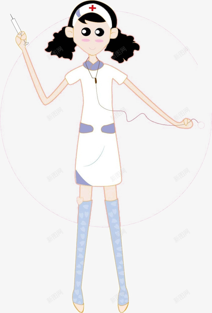 工作的护士png免抠素材_88icon https://88icon.com 卡通手绘 女护士 白衣天使 长发