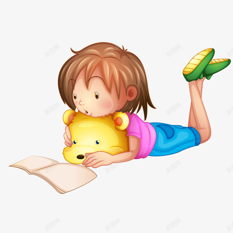 手绘趴着看书小女生矢量图eps免抠素材_88icon https://88icon.com 免扣PNG 创意 卡通 可爱 小女生 手绘 时尚 看书 趴着 矢量图