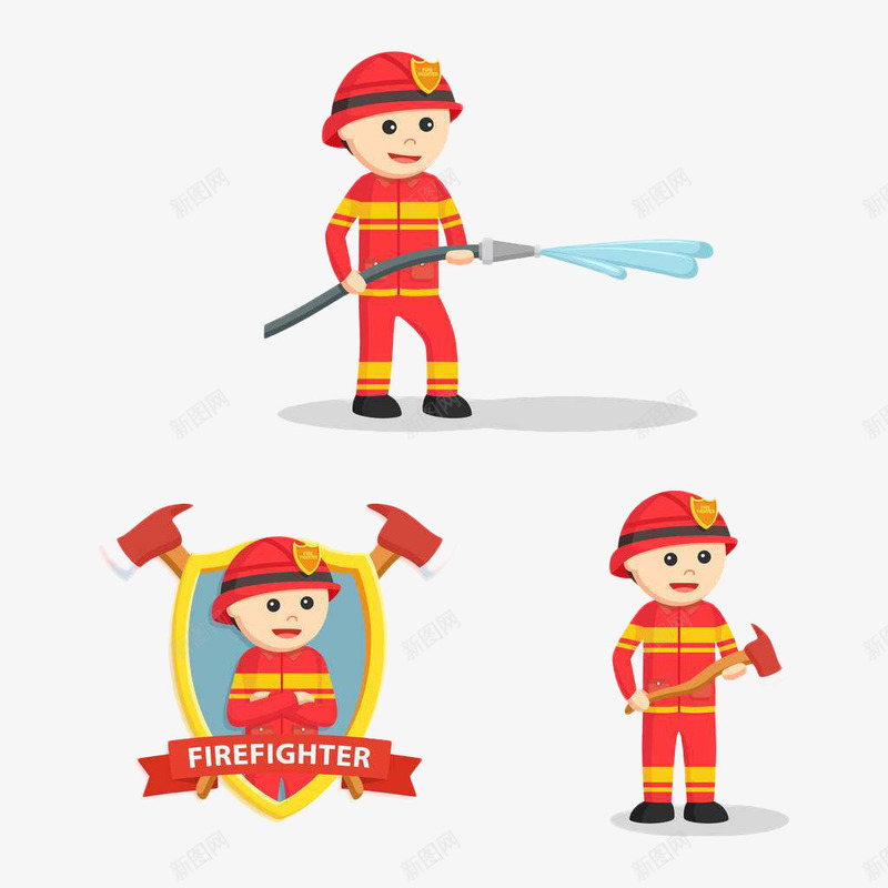 简约卡通风格消防小哥救火现场png免抠素材_88icon https://88icon.com 储气罐 救火 消防 消防人员 液化气罐 火灾 灭火 燃气 英雄