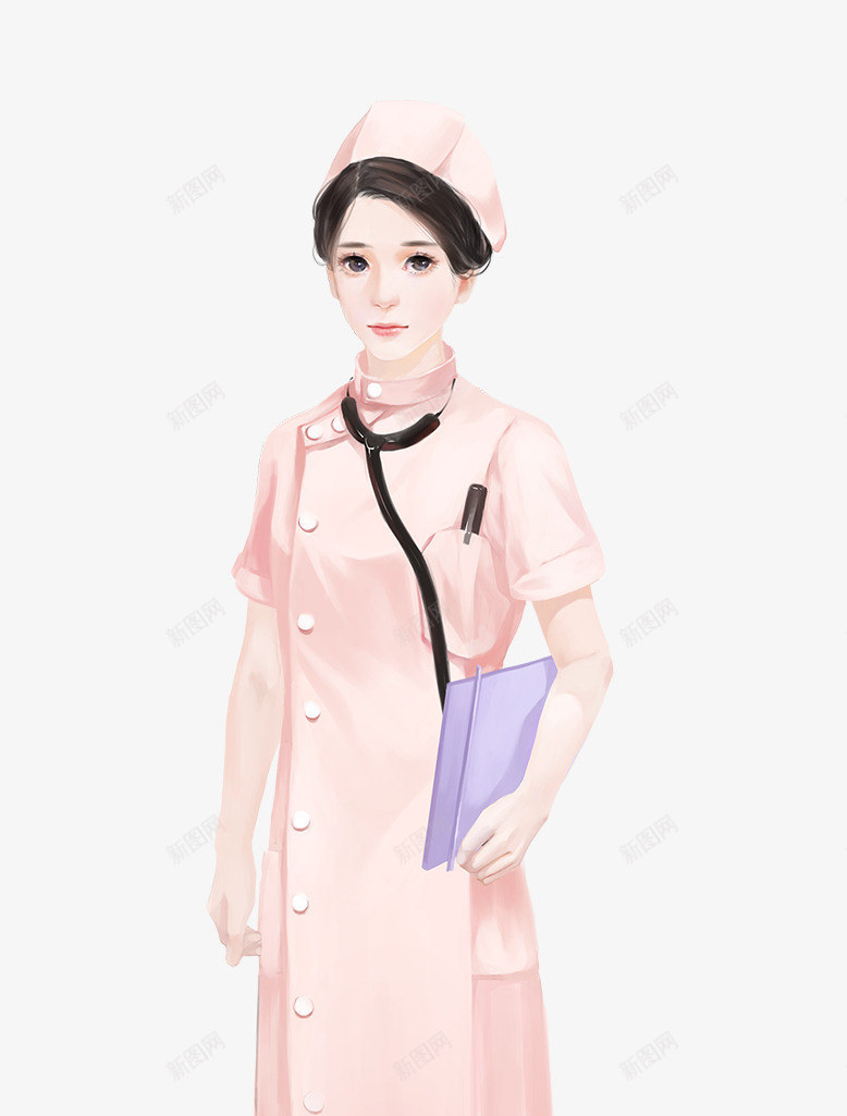 粉色护士服女孩png免抠素材_88icon https://88icon.com 女孩 护士 漂亮护士 粉色