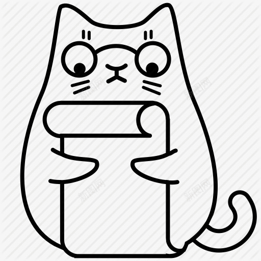 手绘合成在看书的小猫咪png免抠素材_88icon https://88icon.com 合成 小猫看书