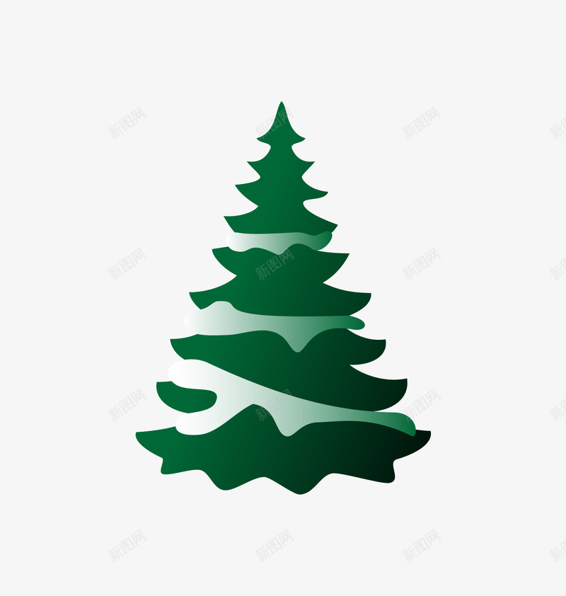 手绘绿色松树大雪图案png免抠素材_88icon https://88icon.com 图案 大雪 手绘 松树 绿色