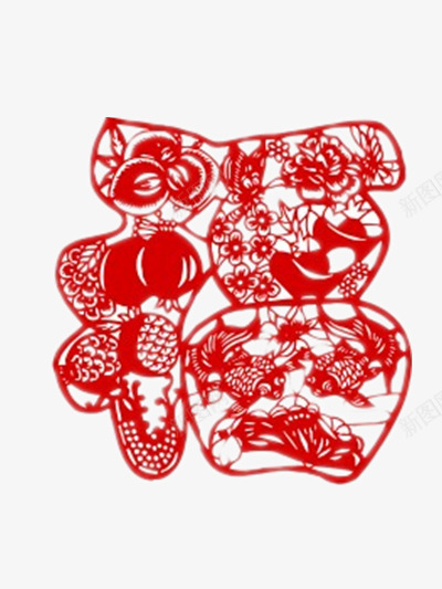福字剪纸png免抠素材_88icon https://88icon.com 喜庆 新年 春节 窗花 红色 过年