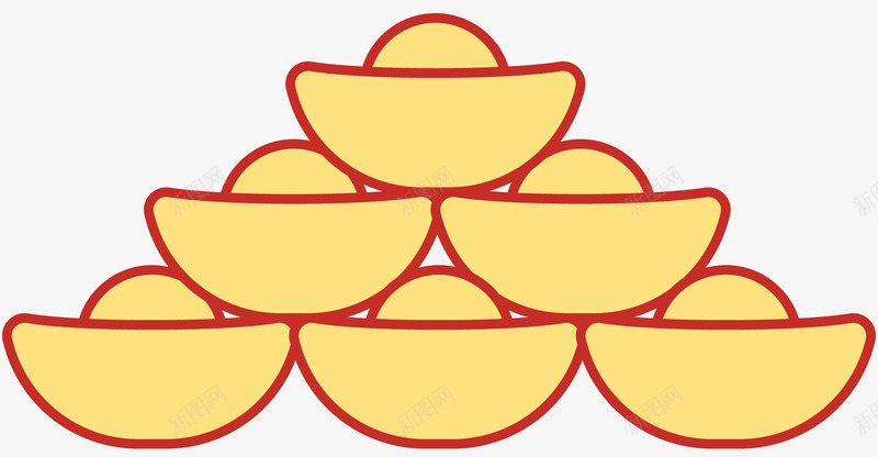 装饰金元宝png免抠素材_88icon https://88icon.com 新年 新春装饰 春节 矢量元宝 装饰图案 金元宝