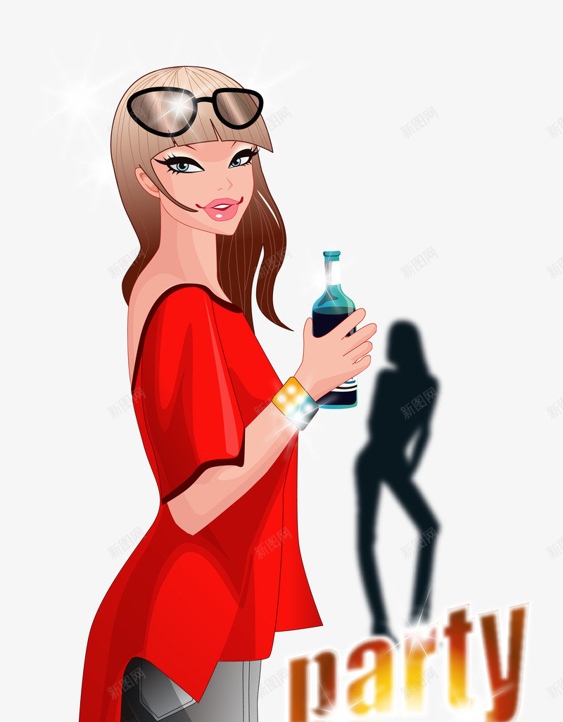 拿着红酒的红衣美女png免抠素材_88icon https://88icon.com 人物插画 喝红酒的人 女人 红酒 美女 露背装