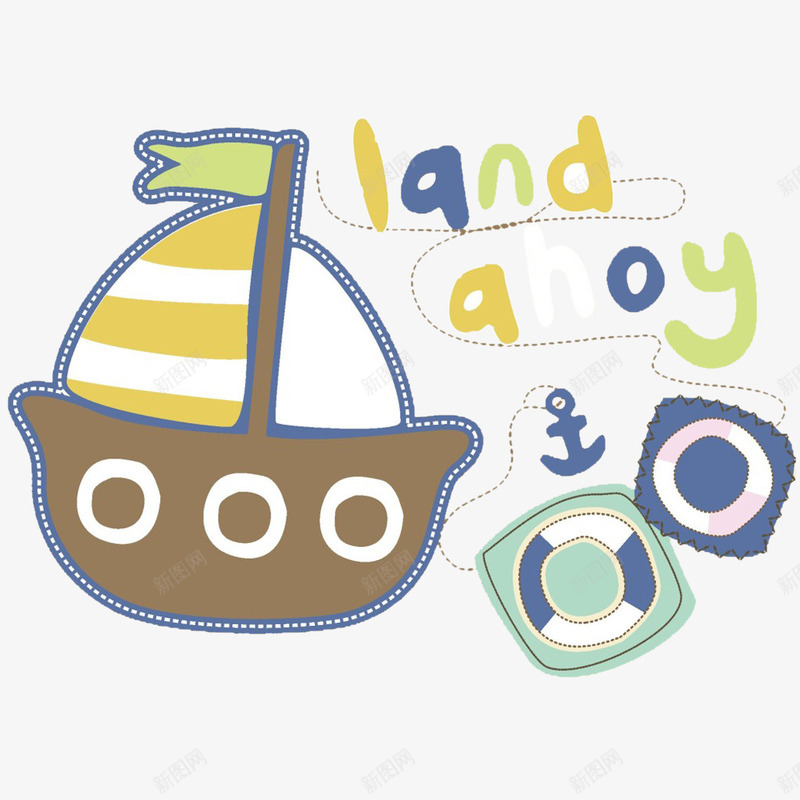 卡通小帆船插画png免抠素材_88icon https://88icon.com png图片 免费png 免费png素材 卡通 卡通素材 手绘 船 装饰图案