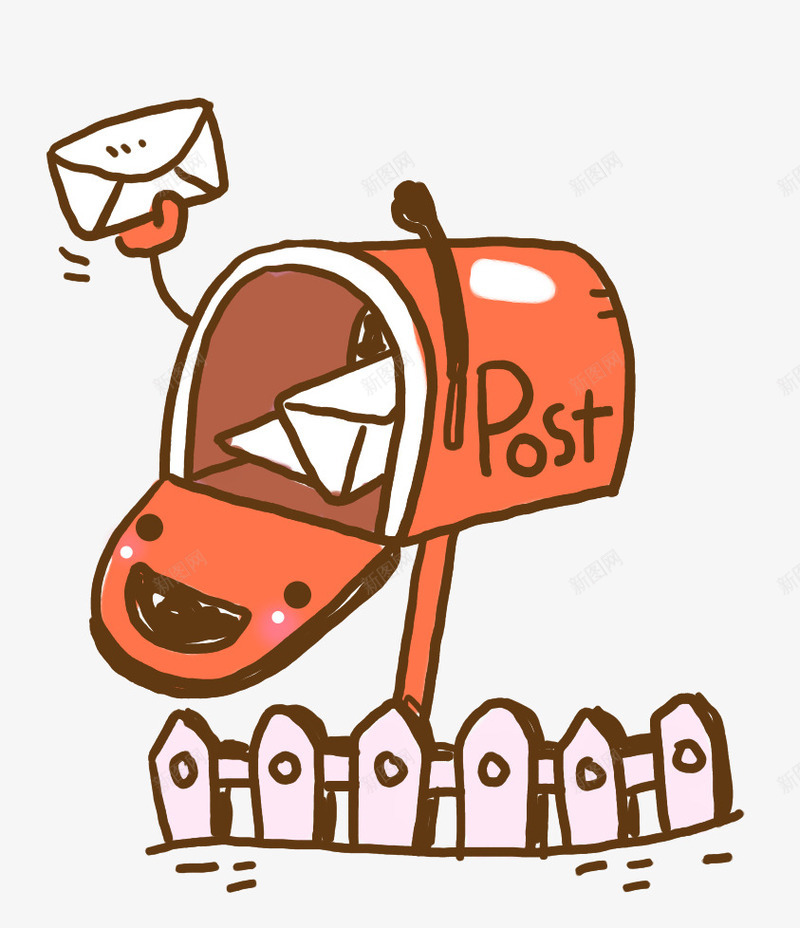 卡通信箱png免抠素材_88icon https://88icon.com 信封 信箱 意见箱 栅栏 爱心信箱