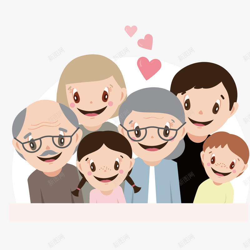扁平卡通一家人矢量图eps免抠素材_88icon https://88icon.com 一家人 卡通 女人 小孩 扁平 爱心 男人 相亲相爱 老人 矢量图