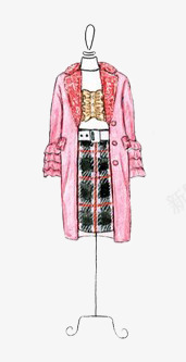 手绘女装粉大衣png免抠素材_88icon https://88icon.com 女装 手绘 淘宝 淘宝素材 粉大衣