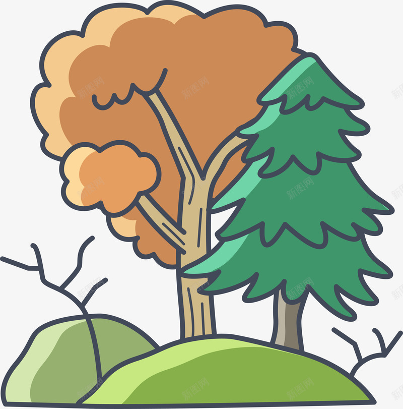 卡通小树苗png免抠素材_88icon https://88icon.com 叶子 大树 小树 成长过程 树 树木 树苗 植物 绿色 绿色植物 茁壮成长