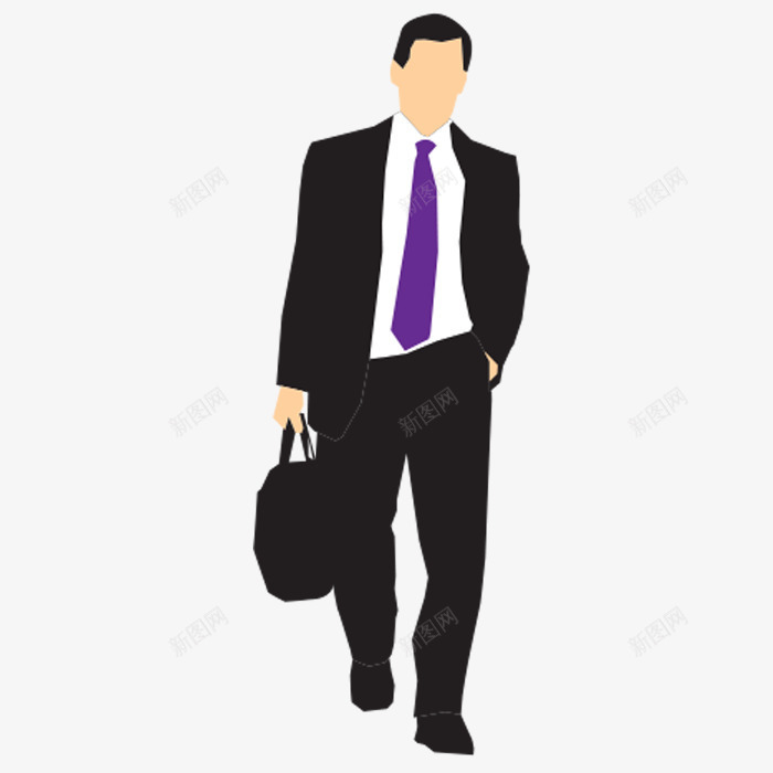 商务男士png免抠素材_88icon https://88icon.com 卡通 商务男士 手提包 手绘 水彩 男人 西装 领带