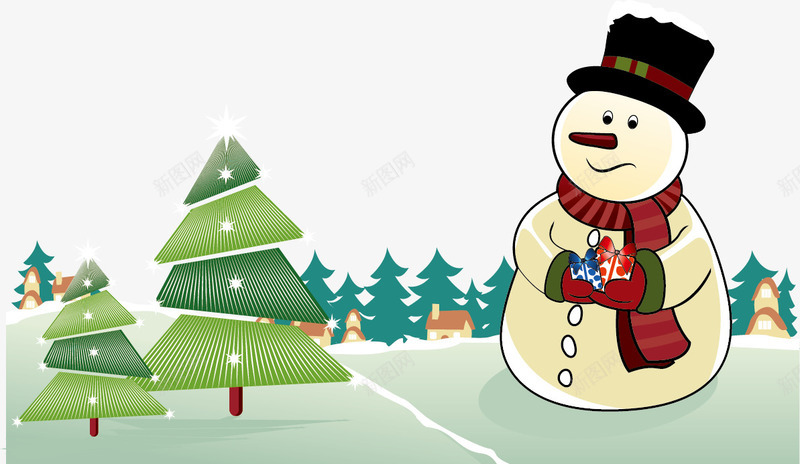 受冻的雪人png免抠素材_88icon https://88icon.com 冬季 寒冷 雪人