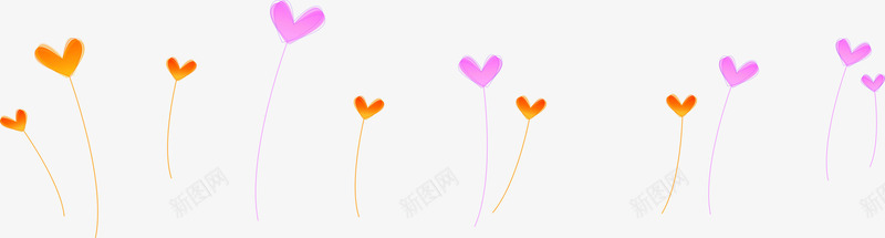 手绘心形花朵漂浮装饰png免抠素材_88icon https://88icon.com 心形 手绘 漂浮 花朵 装饰