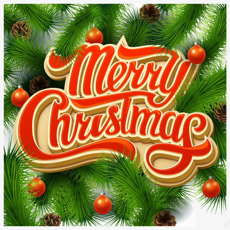精美圣诞松枝背景png免抠素材_88icon https://88icon.com christmas merry 吊球装饰 圣诞树 圣诞节 松果 松树枝 松针 背景艺术字