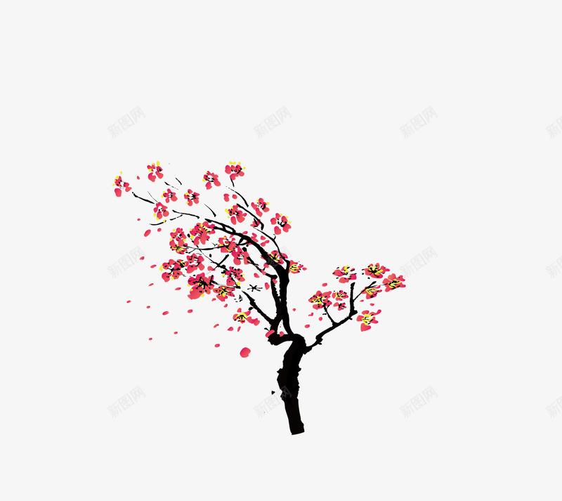 风中的桃花树水墨画png免抠素材_88icon https://88icon.com 桃花 桃花树 水墨画 盛开的 简图 美丽的 花朵