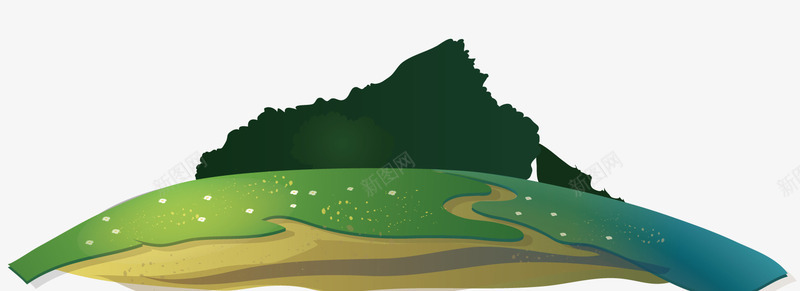 绿色草坪和黄土地png免抠素材_88icon https://88icon.com 绿树影 绿色 草坪 黄土地