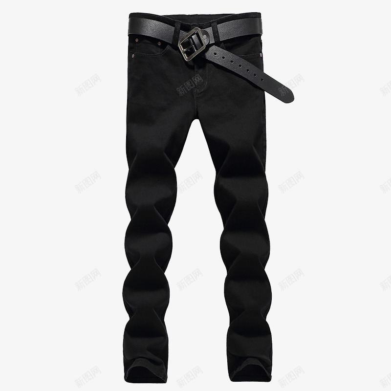 青年纯黑牛仔长裤png免抠素材_88icon https://88icon.com 产品实物 弹力男裤 牛仔裤 男牛仔裤 秋冬男士小直筒裤 青年纯黑牛仔长裤 韩版小脚长裤