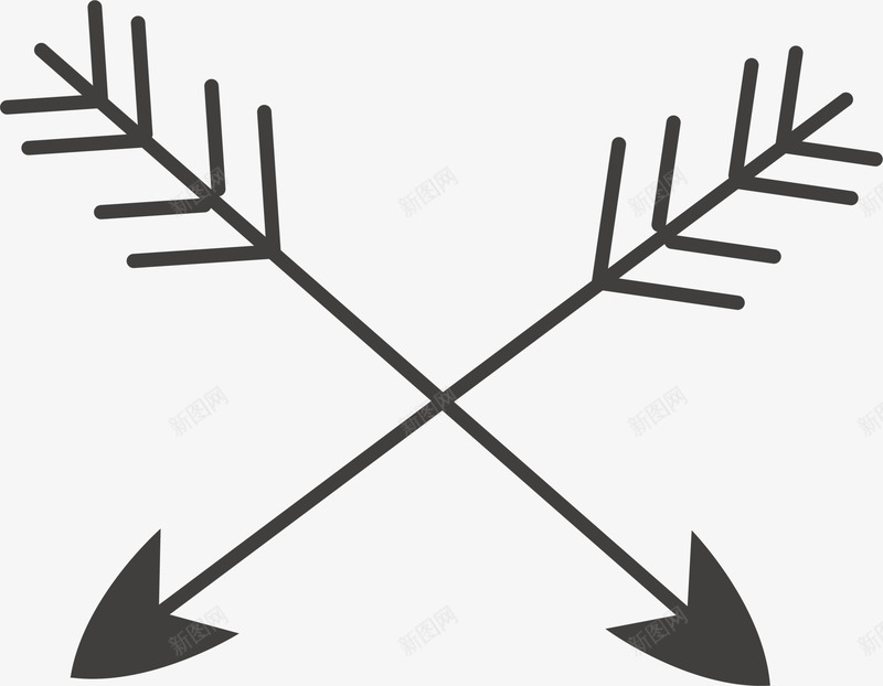 简约交叉箭头png免抠素材_88icon https://88icon.com 交叉箭头 小清新箭头 水彩 简约箭头 线条 黑色箭头