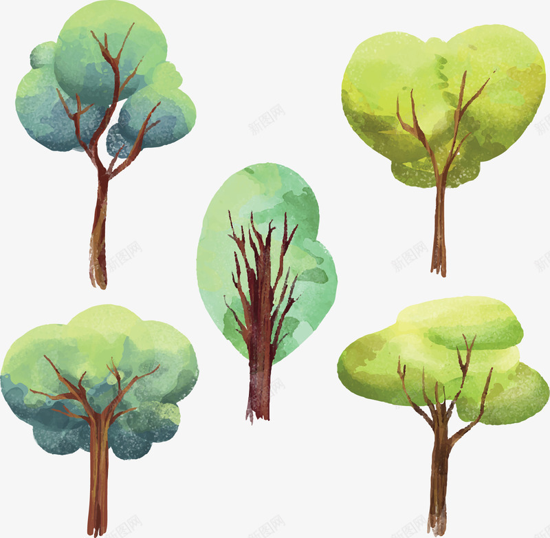 手绘水彩春天大树矢量图ai免抠素材_88icon https://88icon.com 大树 手绘风 春天 春天大树 水彩大树 矢量png 矢量图