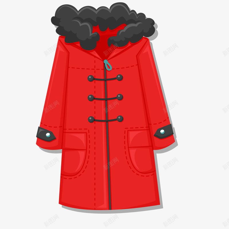 彩色冬季服装矢量图ai免抠素材_88icon https://88icon.com 冬季 卡通 外套 大衣 彩绘 服装 红色 矢量图