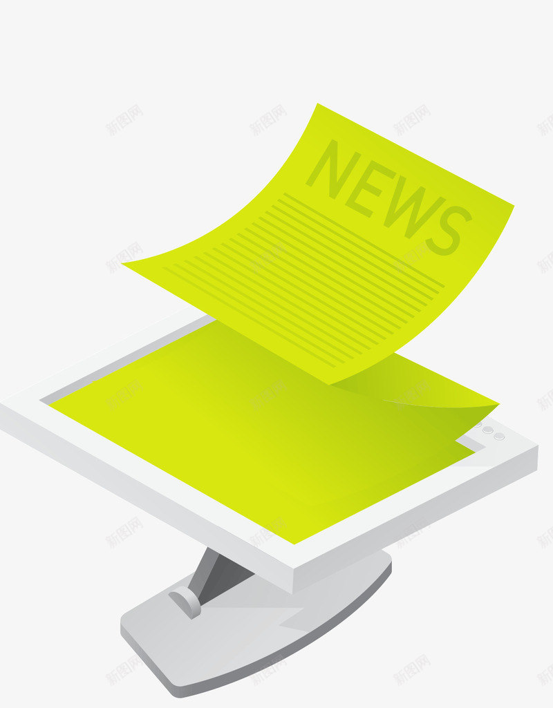 折叠新闻纸张png免抠素材_88icon https://88icon.com ai 卡通 折叠 报纸 新闻 科技 绿色