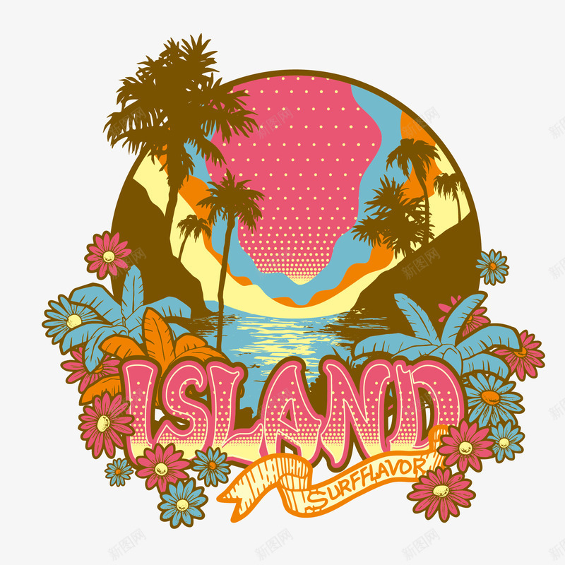 手绘海边景色插画矢量图ai免抠素材_88icon https://88icon.com 手绘 插画 海边 矢量图