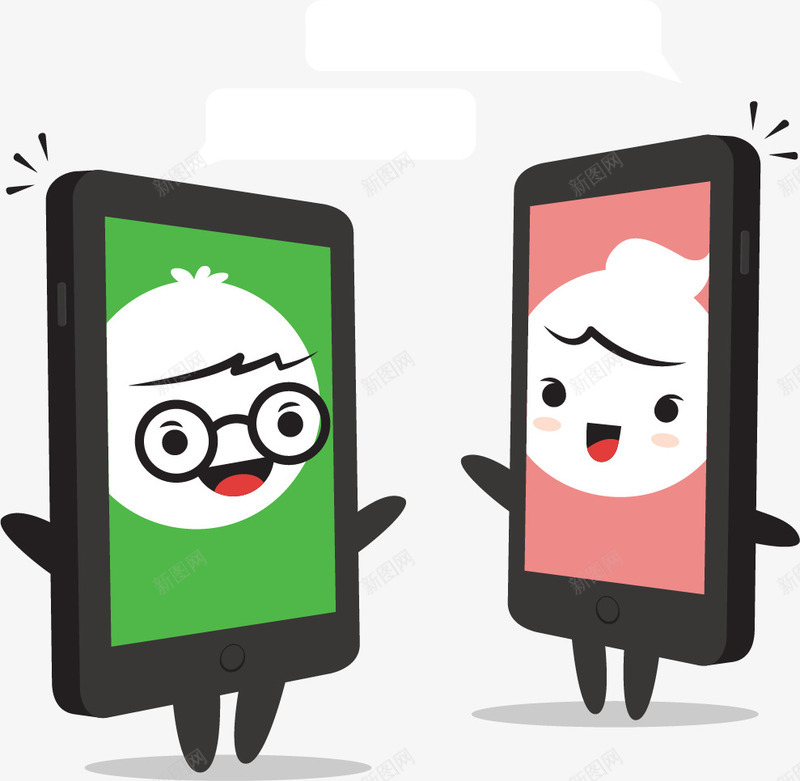 智能手机小人对话框矢量图ai免抠素材_88icon https://88icon.com ppt插图 免扣png素材 免费png素材 对话框 扁平手机 移动端 矢量图