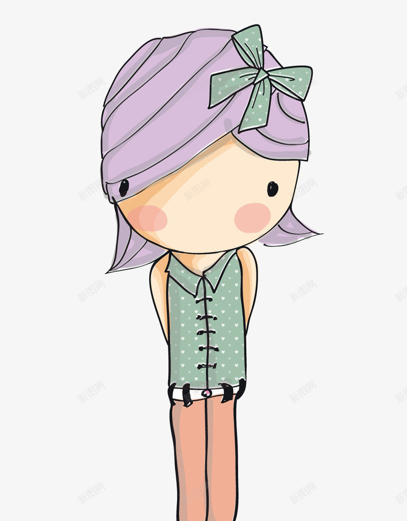 卡通手绘帅气女孩png免抠素材_88icon https://88icon.com 卡通人物 卡通女生 手绘儿童 手绘女孩 插画 简笔画