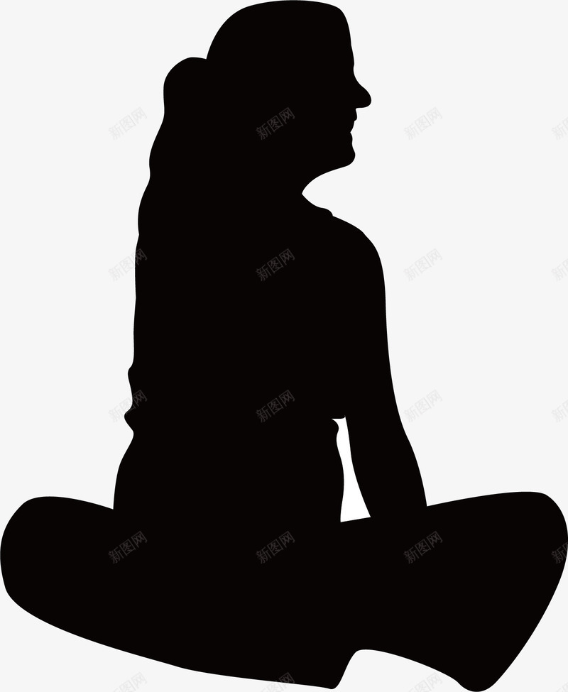瑜伽女生矢量图eps免抠素材_88icon https://88icon.com 卡通健身女生 瑜伽女生 矢量女孩剪影 矢量图