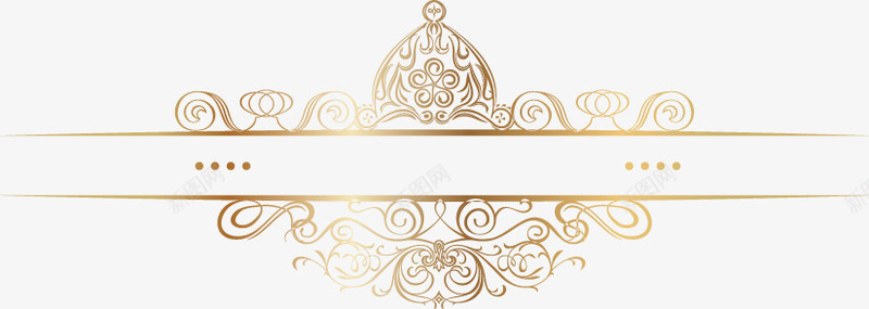 手绘金色线条对应花边png免抠素材_88icon https://88icon.com 对应 手绘 线条 花边 金色