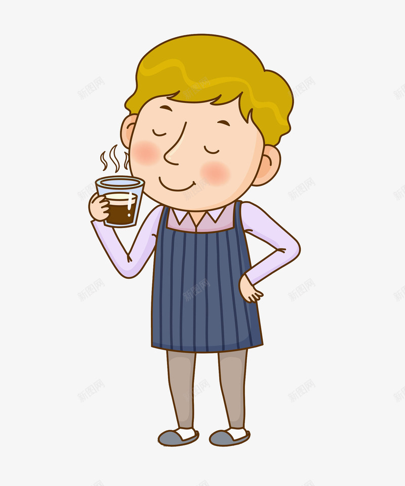 端着杯子闻咖啡的男人png免抠素材_88icon https://88icon.com 卡通 咖啡 品尝 帅气的 手绘 掐腰 男人 闭眼睛