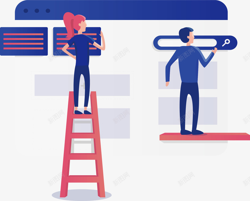 商务团队网页矢量图ai免抠素材_88icon https://88icon.com 团队 团队合作 矢量png 网页团队 网页设计 设计师 矢量图