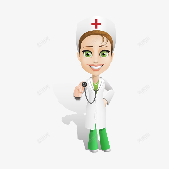 女医生矢量图ai免抠素材_88icon https://88icon.com 医疗 听诊器 护士 矢量女医生 矢量图