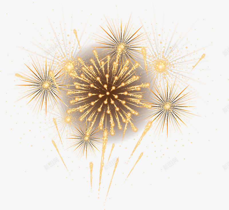 金色闪耀节庆春节烟火png免抠素材_88icon https://88icon.com 新年 新春 春节 春节烟花 活动烟花 节庆烟火